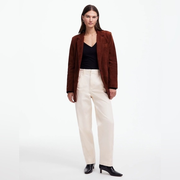 NWT Madewell Tapered Denim Trousers in Vintage Ivory, High Rise, Size 28 - Picture 2 of 16